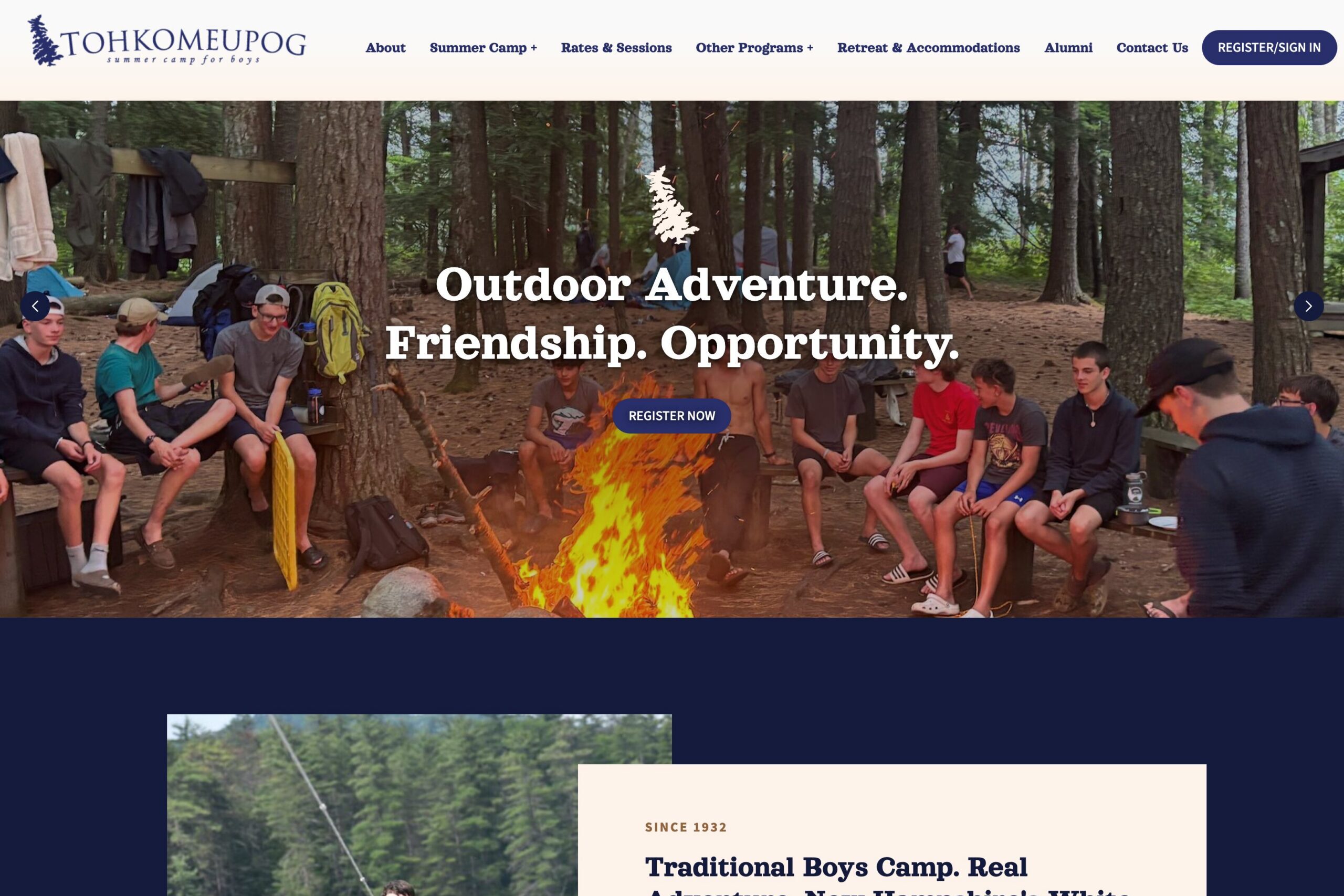 Screenshot of Tohkomeupog website