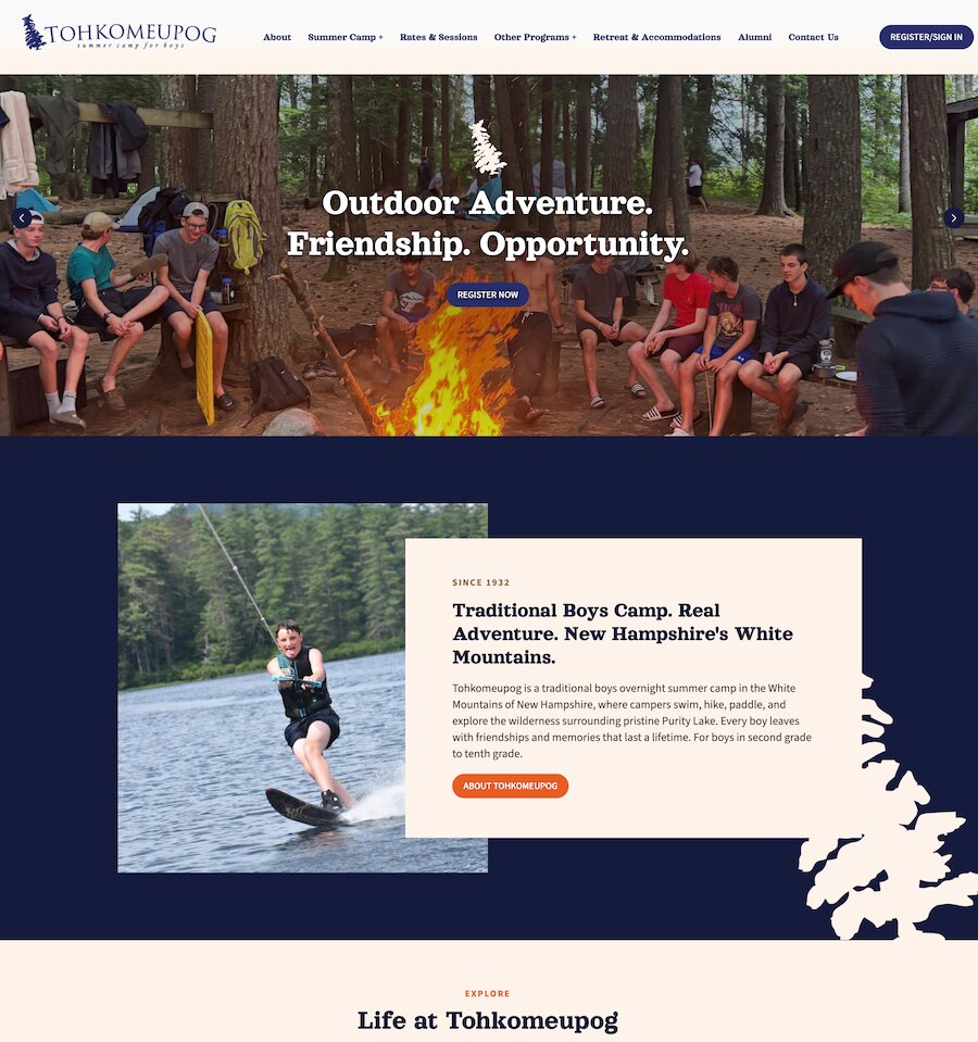 Screenshot of Tohkomeupog website